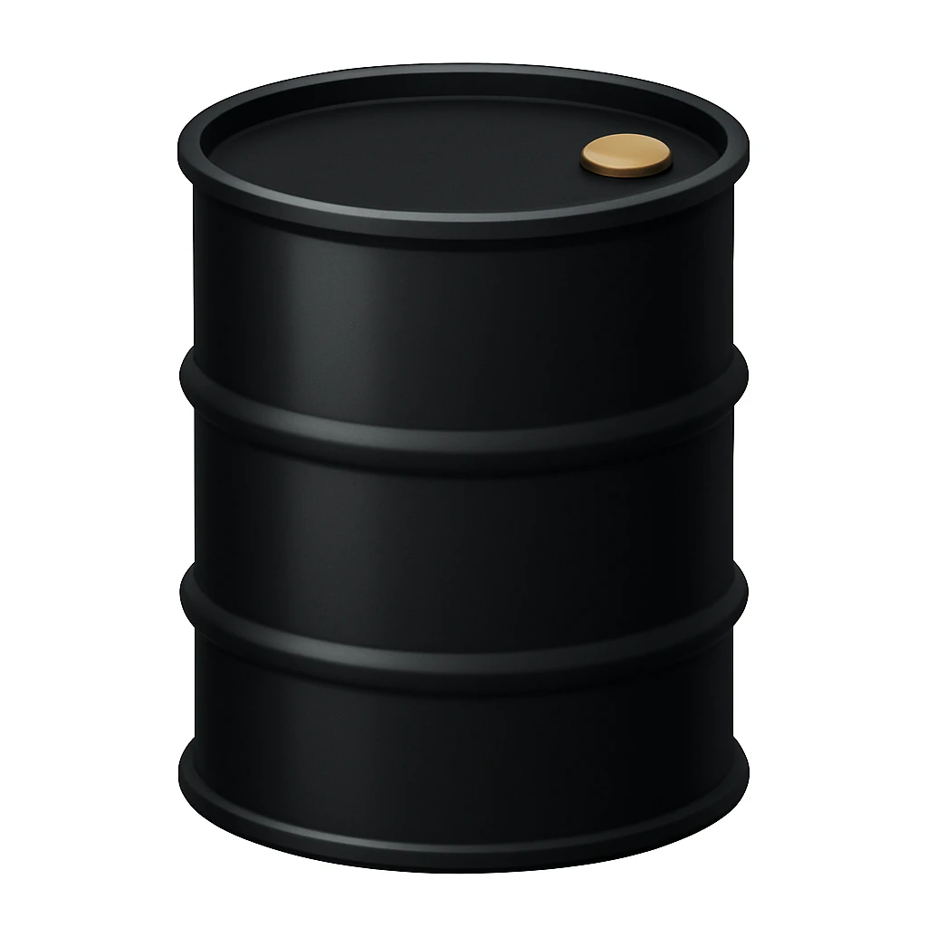 Сгенерируй мне в стиле эмоджи эпл черную бочку emoji