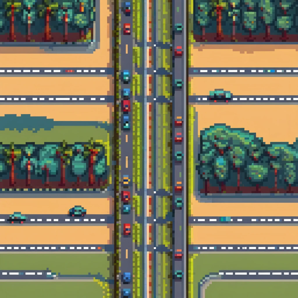 highway road with traffic and landscape emoji