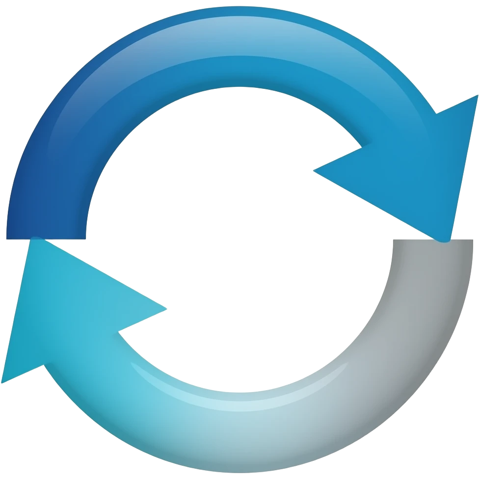 Two Circular Arrows, common colors + dark blue, deep blue, sky blue, sea turquoise, celestial white, coastal grey emoji