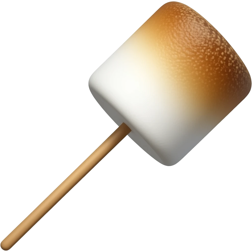 toasted marshmallow on a very longer stick emoji