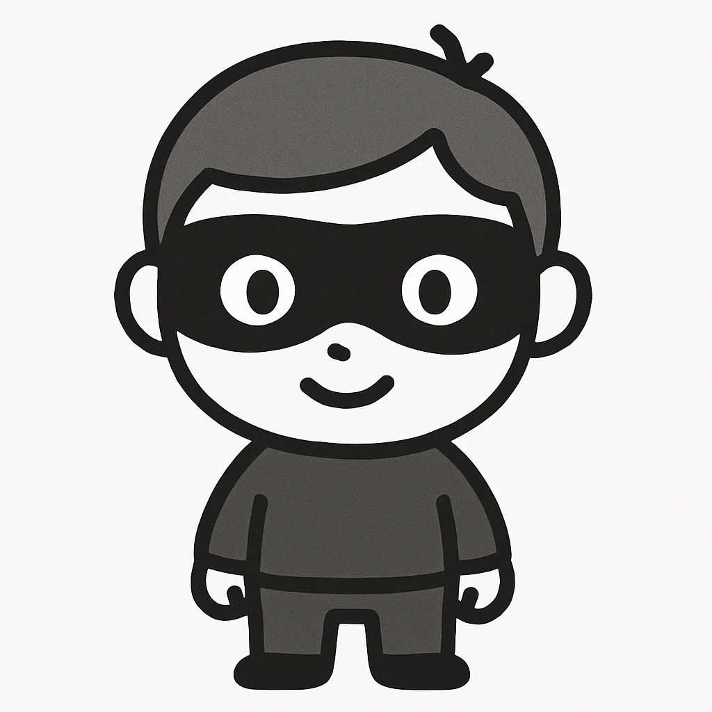 black mask, minimal and flat design emoji