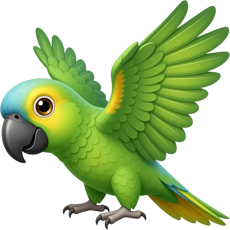 blue crowned Amazon parrot (without spreading wings) emoji