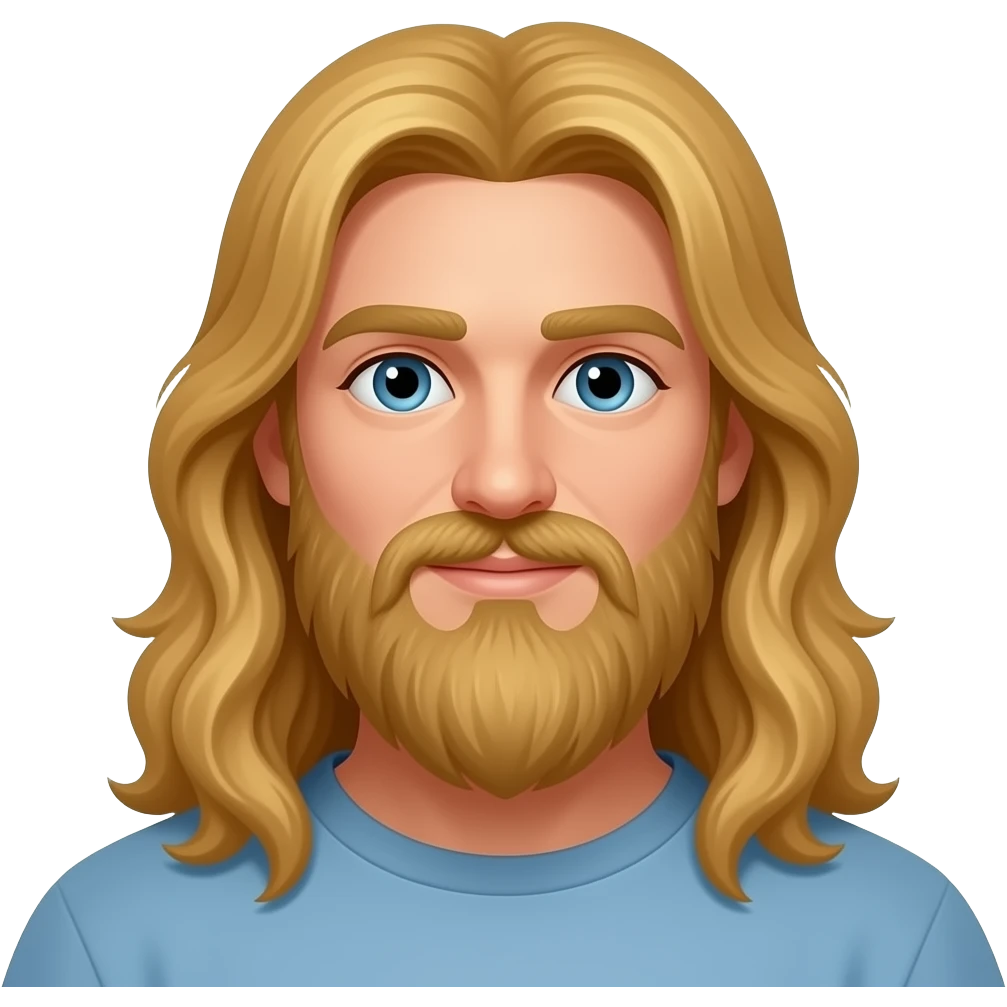 a man with golden hairs and long mustache without beared emoji
