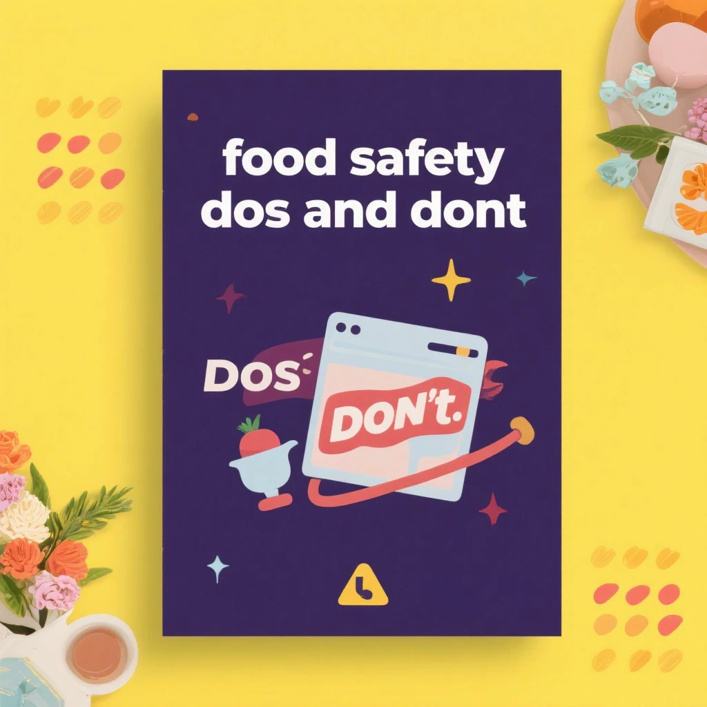 make a detail poster with title of "food safety dos and dont" emoji