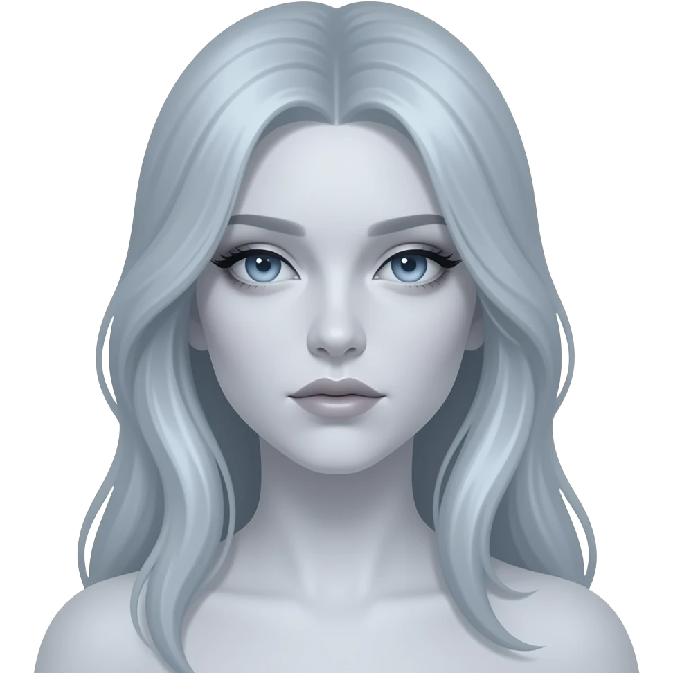 Beautiful spectral greyish-blue whitish gloomy  lady emoji