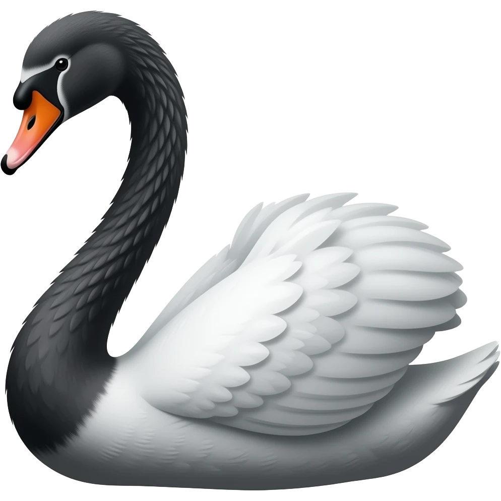 Black and White swan love emoji emoji