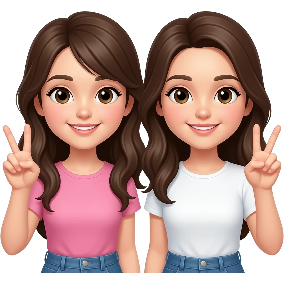 Two girls doing scissors with thier hands emoji