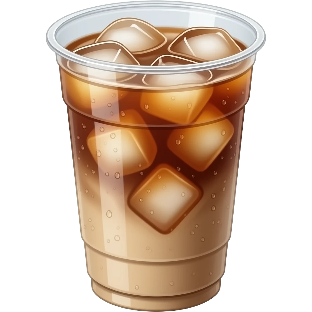Create aesthetic iced coffe in a plastic cup emoji