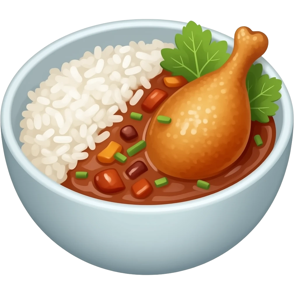 chicken adobo with rice emoji