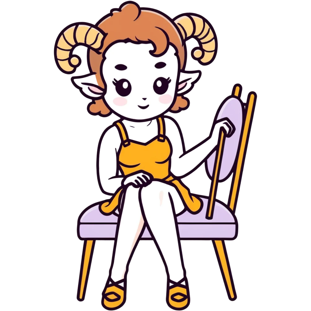 Satyr with mini skirt sitting in chair  emoji