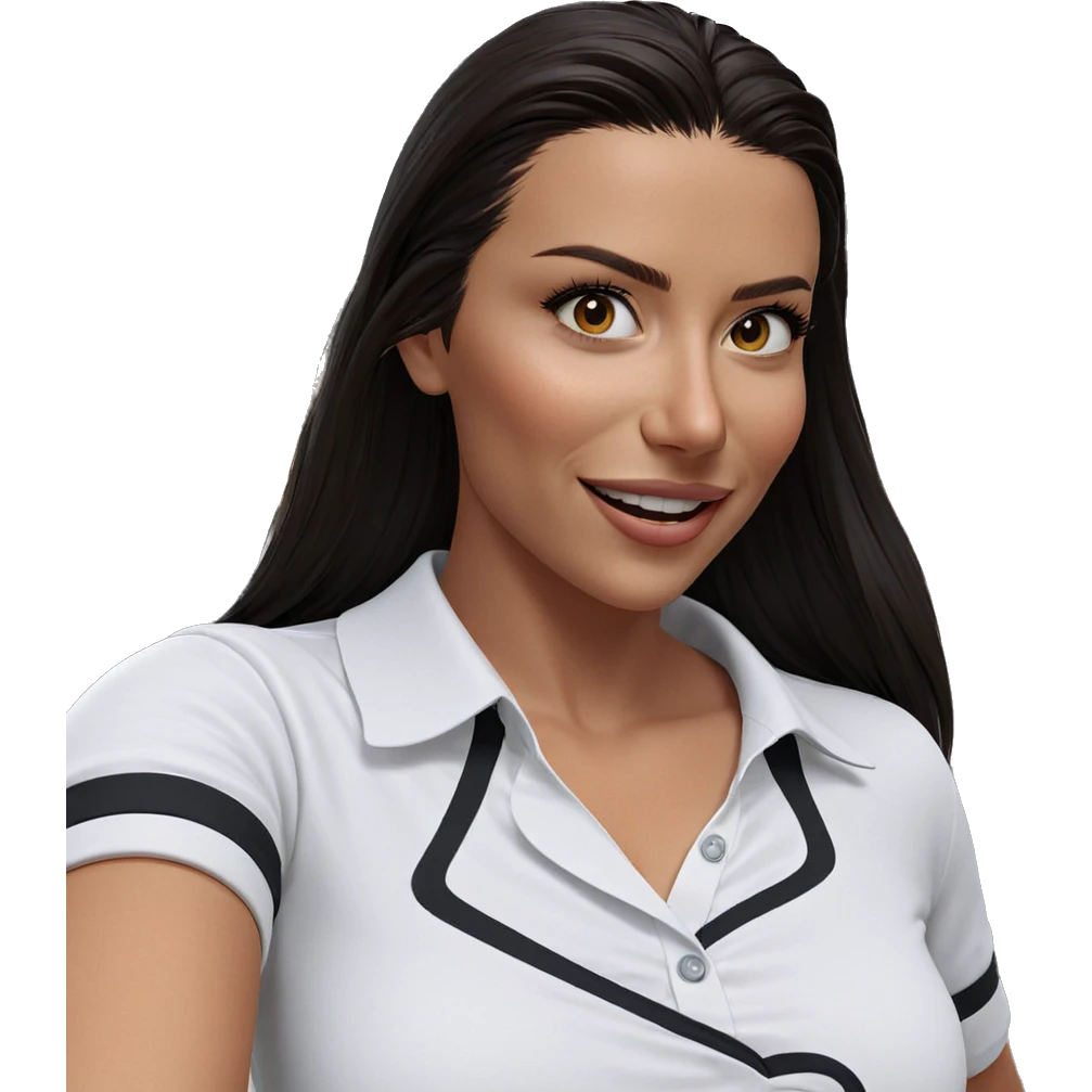 smiling girl in white shirt emoji