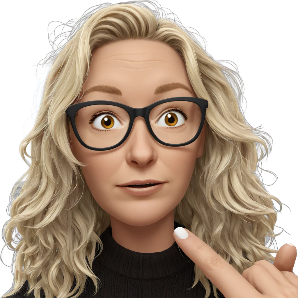 blonde girl in sweater portrait emoji