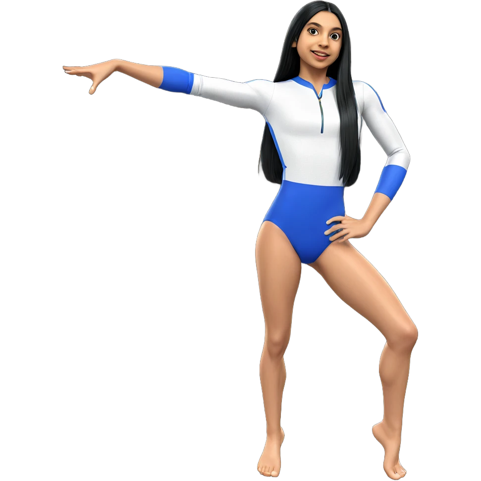 gymnast girl with black hair emoji