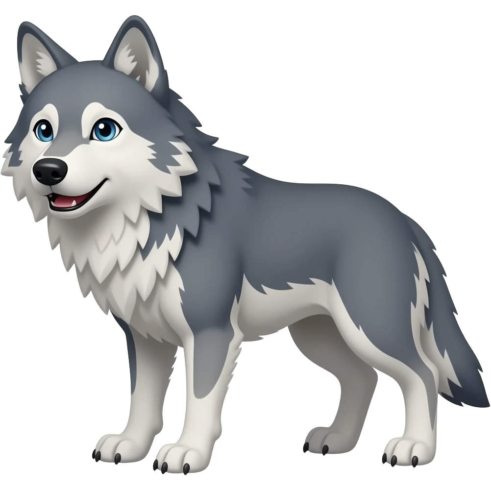 lobo de pie asustado emoji
