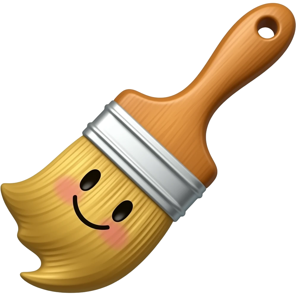 art cute smiley happy paint brush emoji