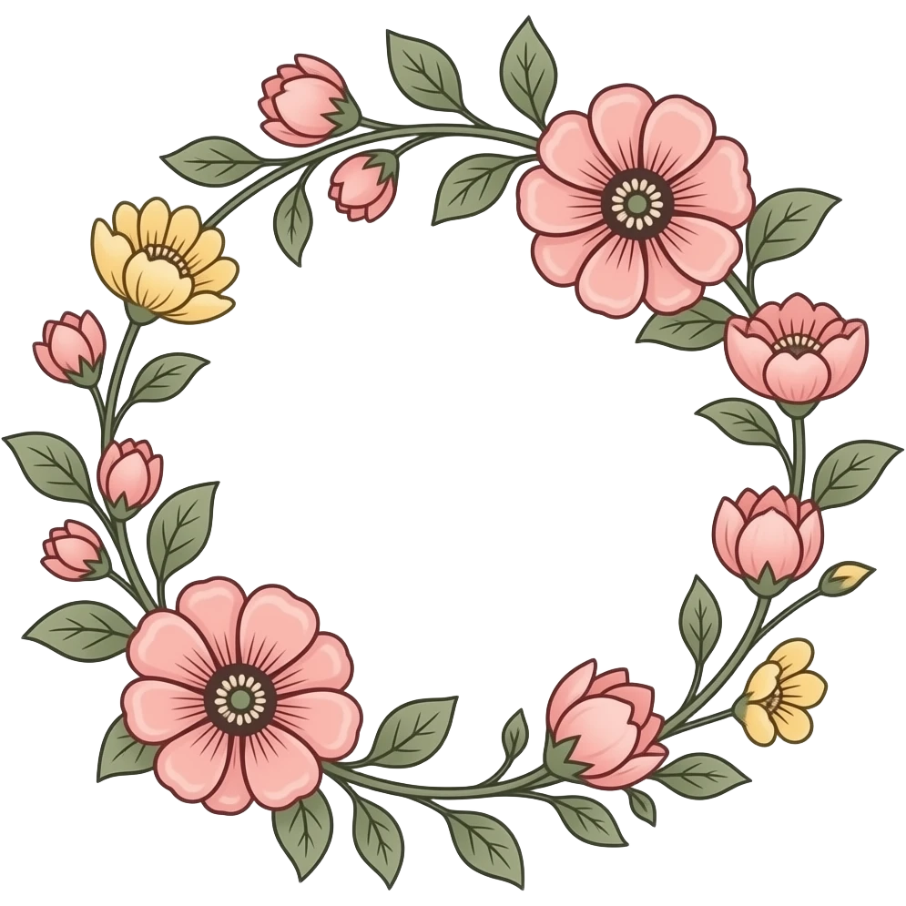 a floral line banner salmon-colored emoji