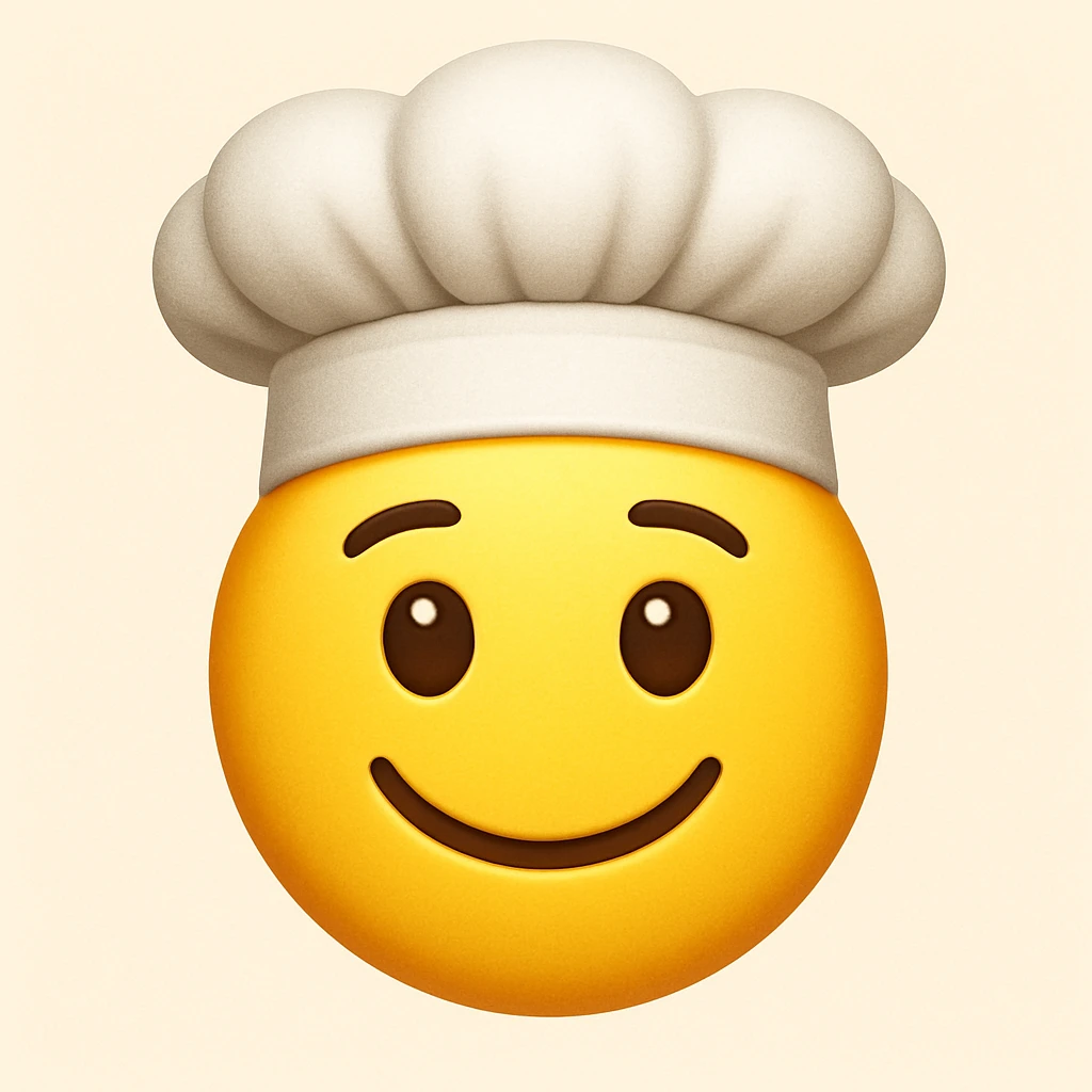 emoji with chef hat emoji