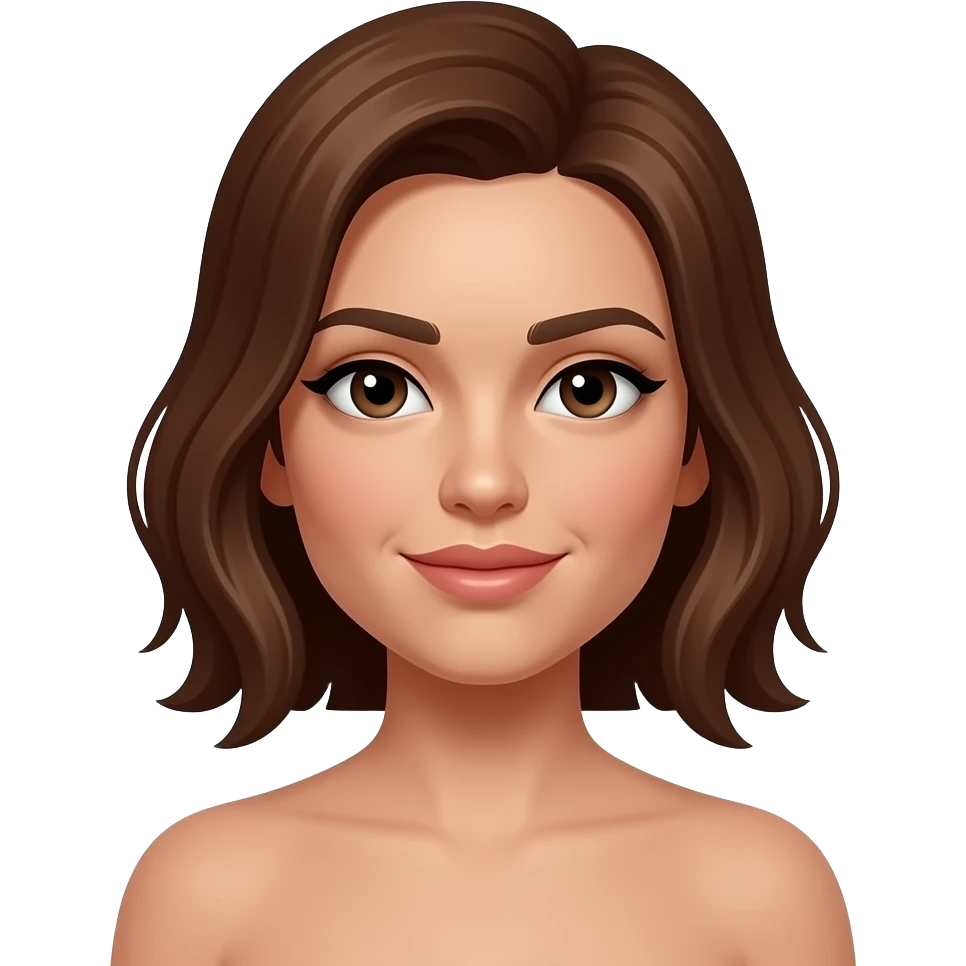 Nude tranny with brown hair emoji