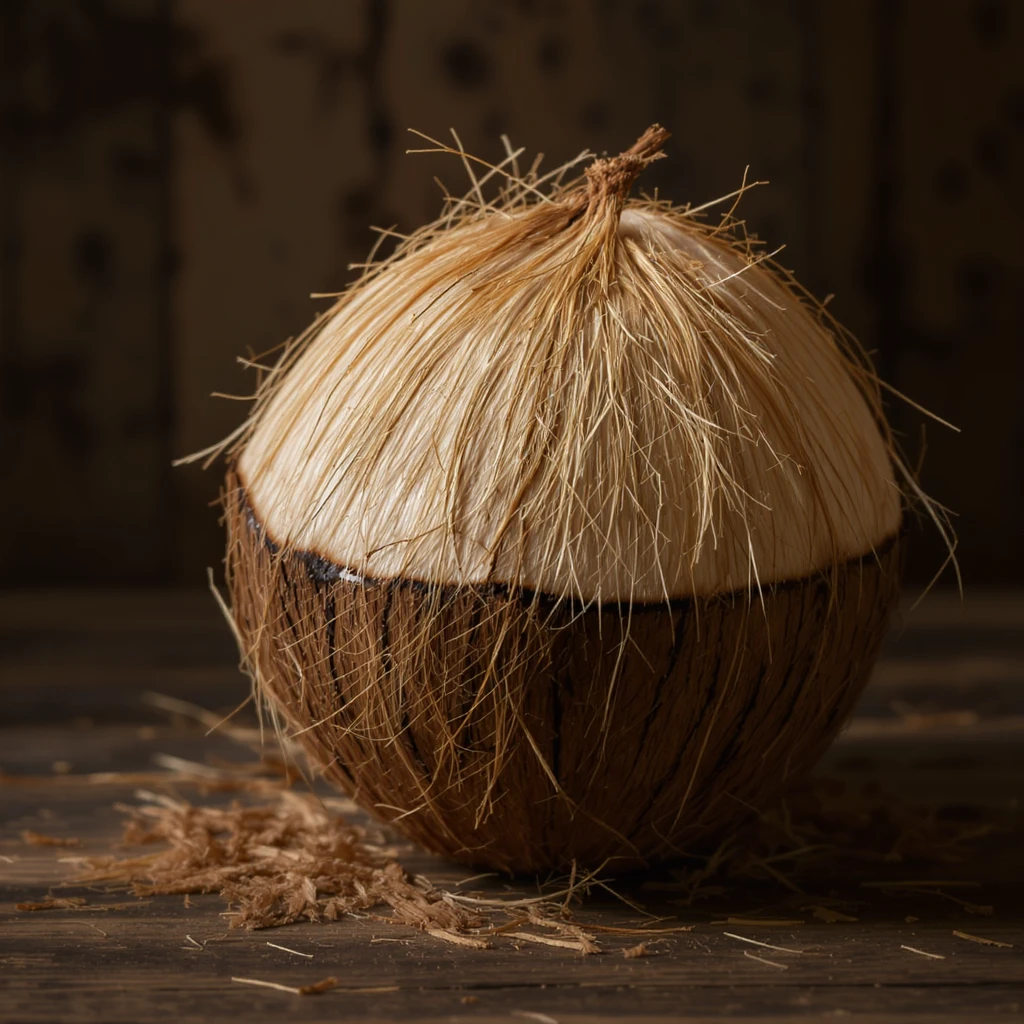 a realistic coconut, detailed and lifelike emoji