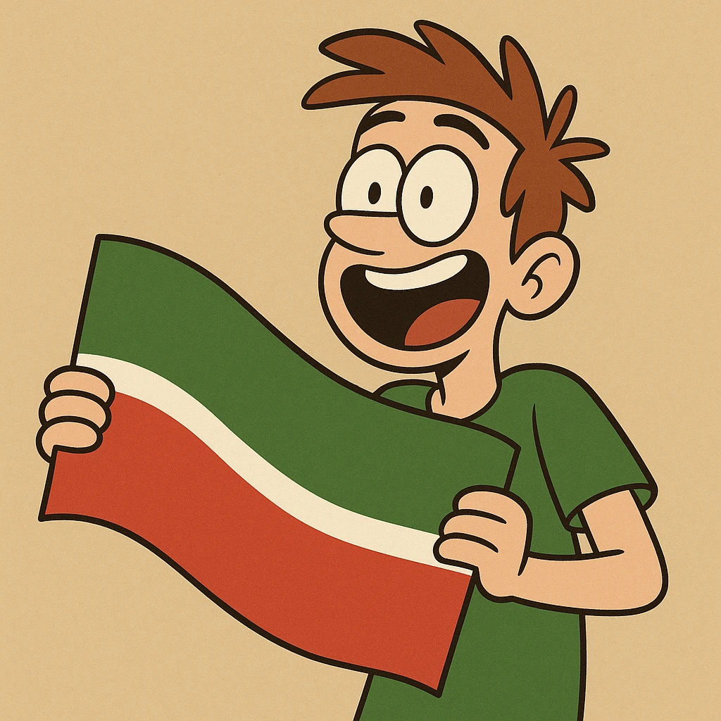 Tatarstan flag, cartoonish emoji