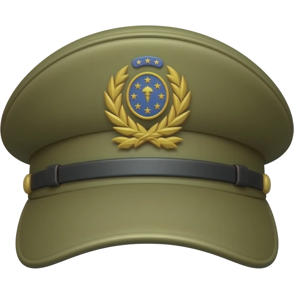 Army captain cap for copy emoji