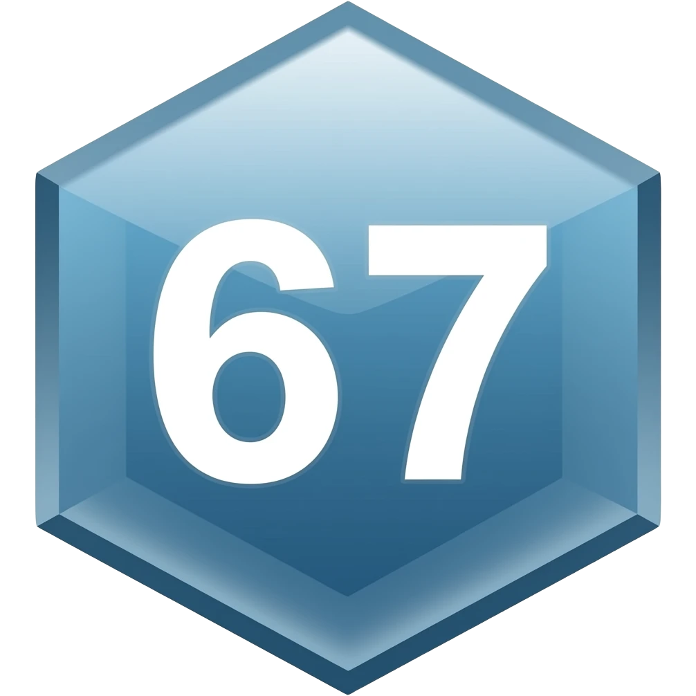 67 in an hexagon emoji