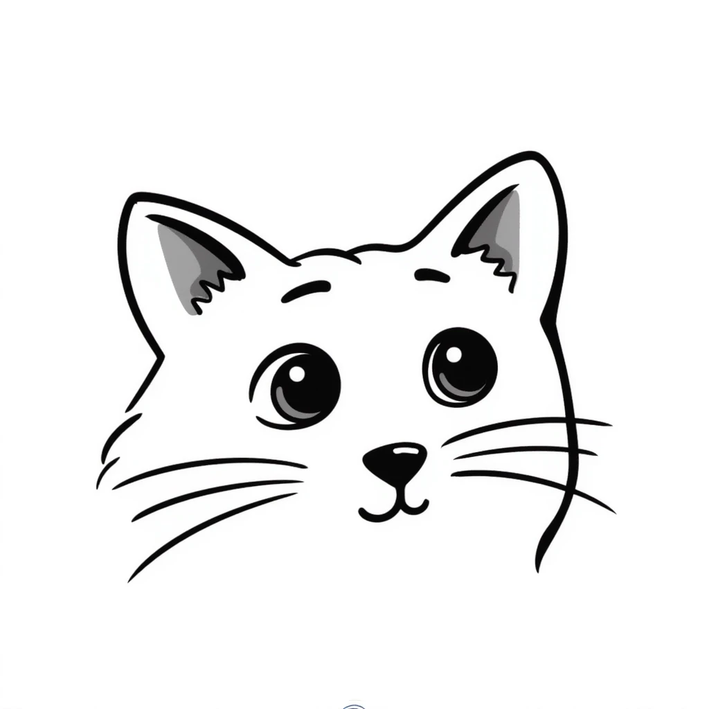 simple sketch of a cat face emoji