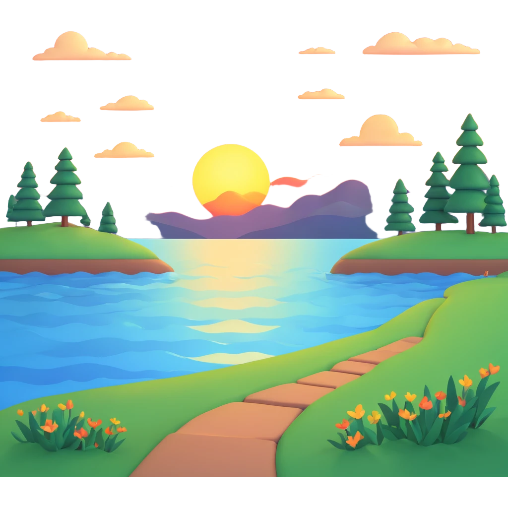 lakeside sunset horizon emoji