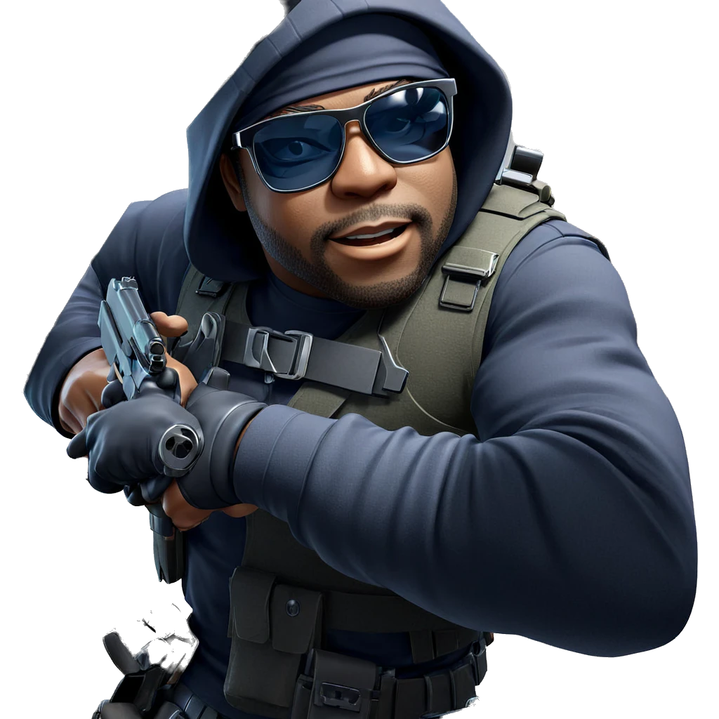 tough guy with gun ready emoji