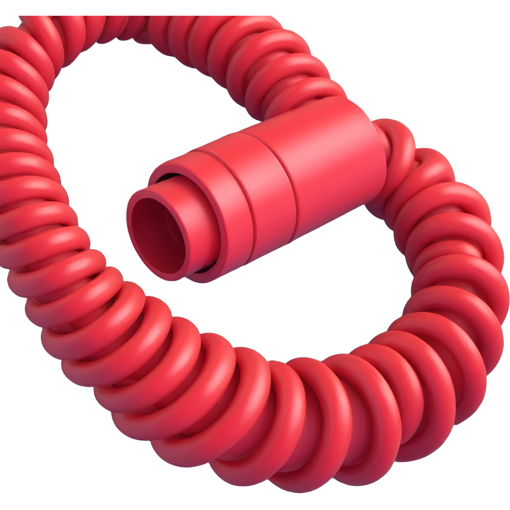 red cable spiral tube, 3D style with soft shadows emoji
