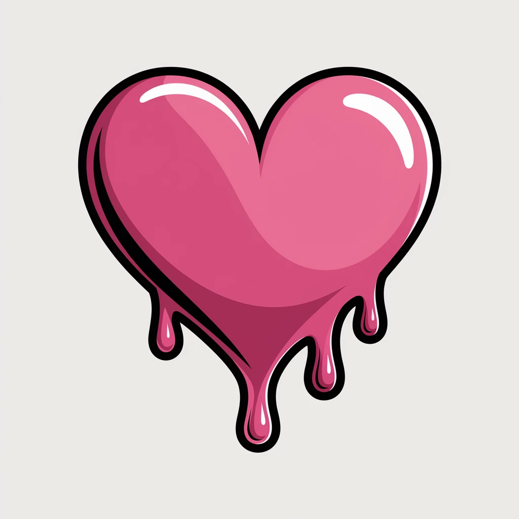 heart with a dripping paint effect emoji