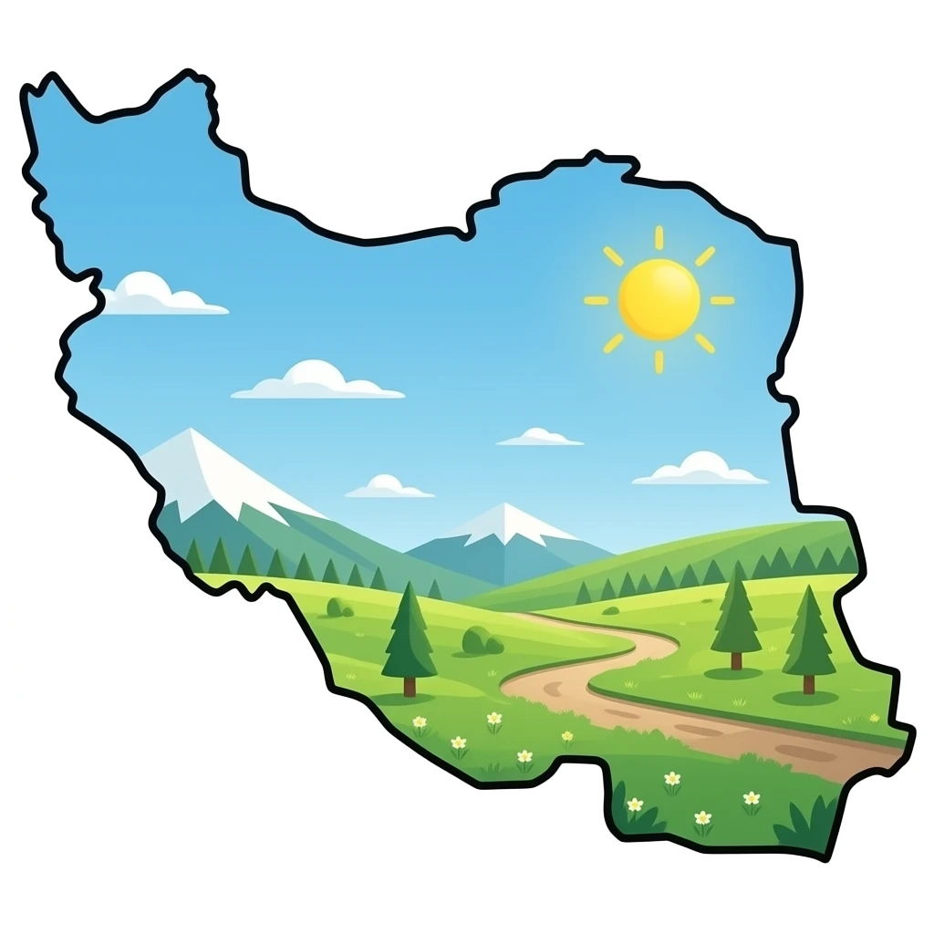 Just outline of Iran maps by black line emoji