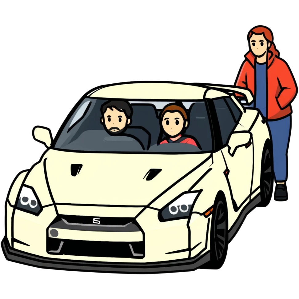 Spotted in Mexico celeb couple josh king jetset madrid the millionaire internet celebrity panel rank founder and instagram model girlfriend Tefi in Nissan GTR  emoji