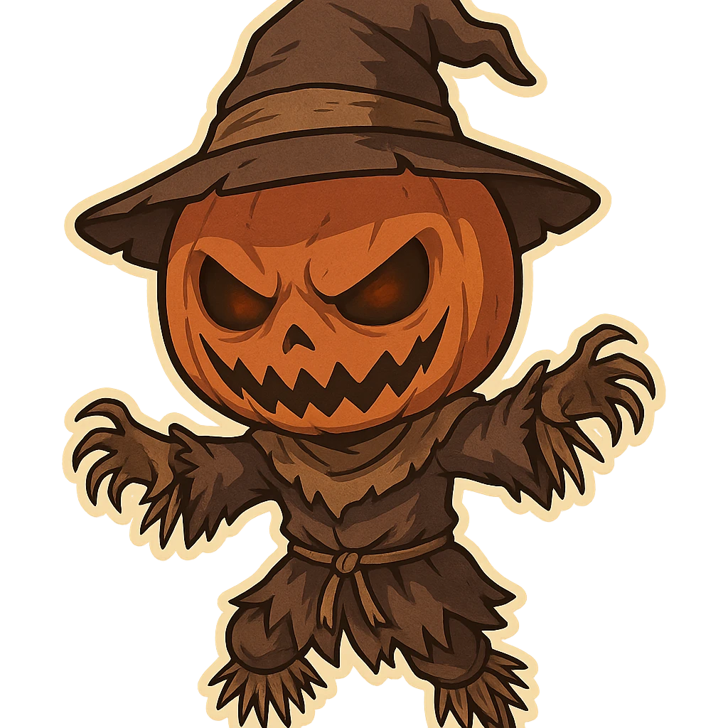 Halloween scarecrow, make it scary, remove background  emoji