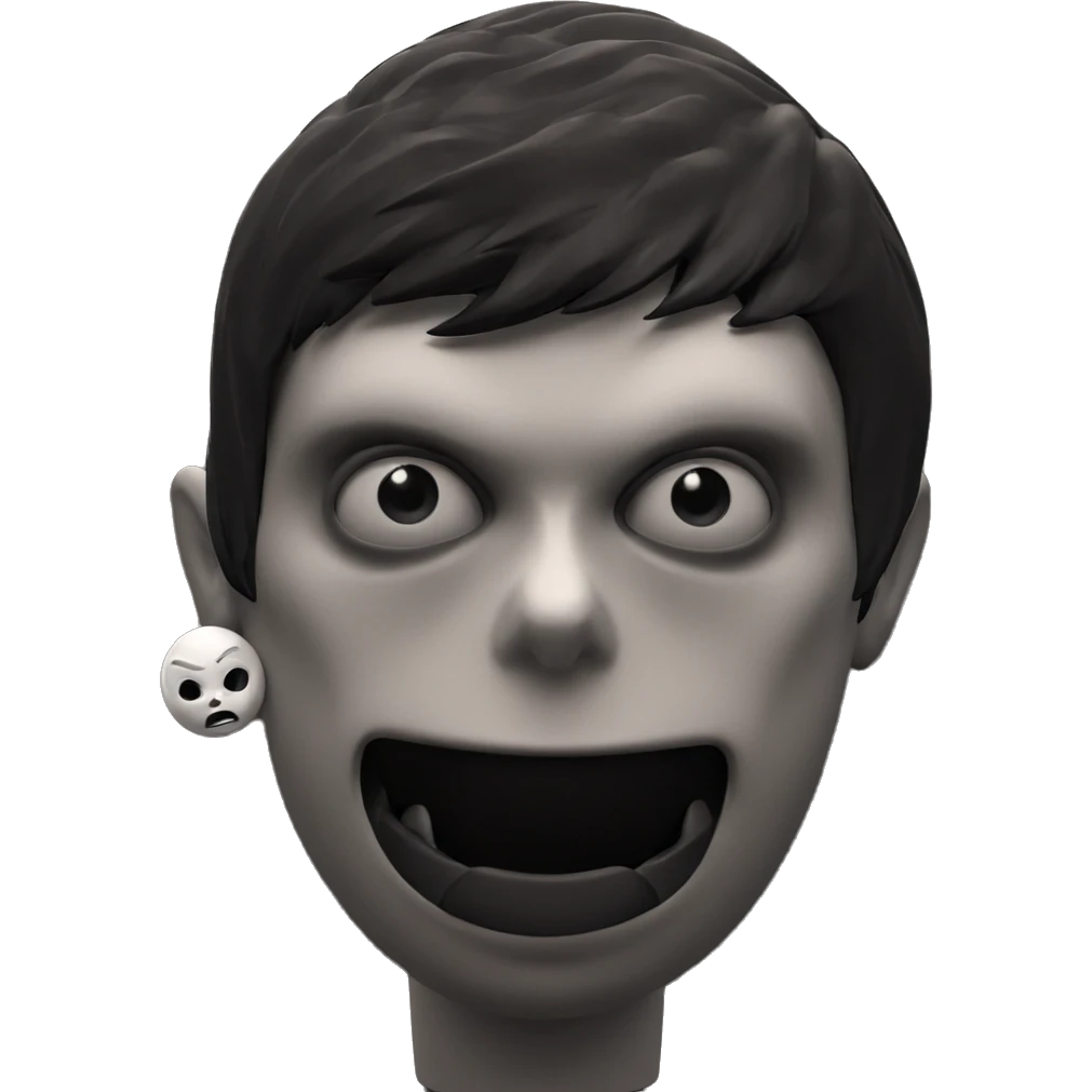 monochrome horror boy parody emoji