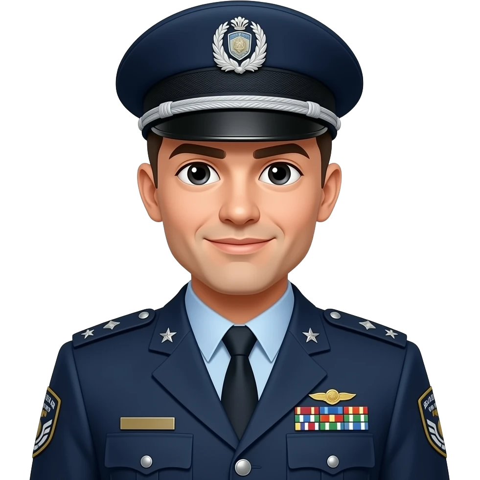 Homem com a farda da polícia militar emoji