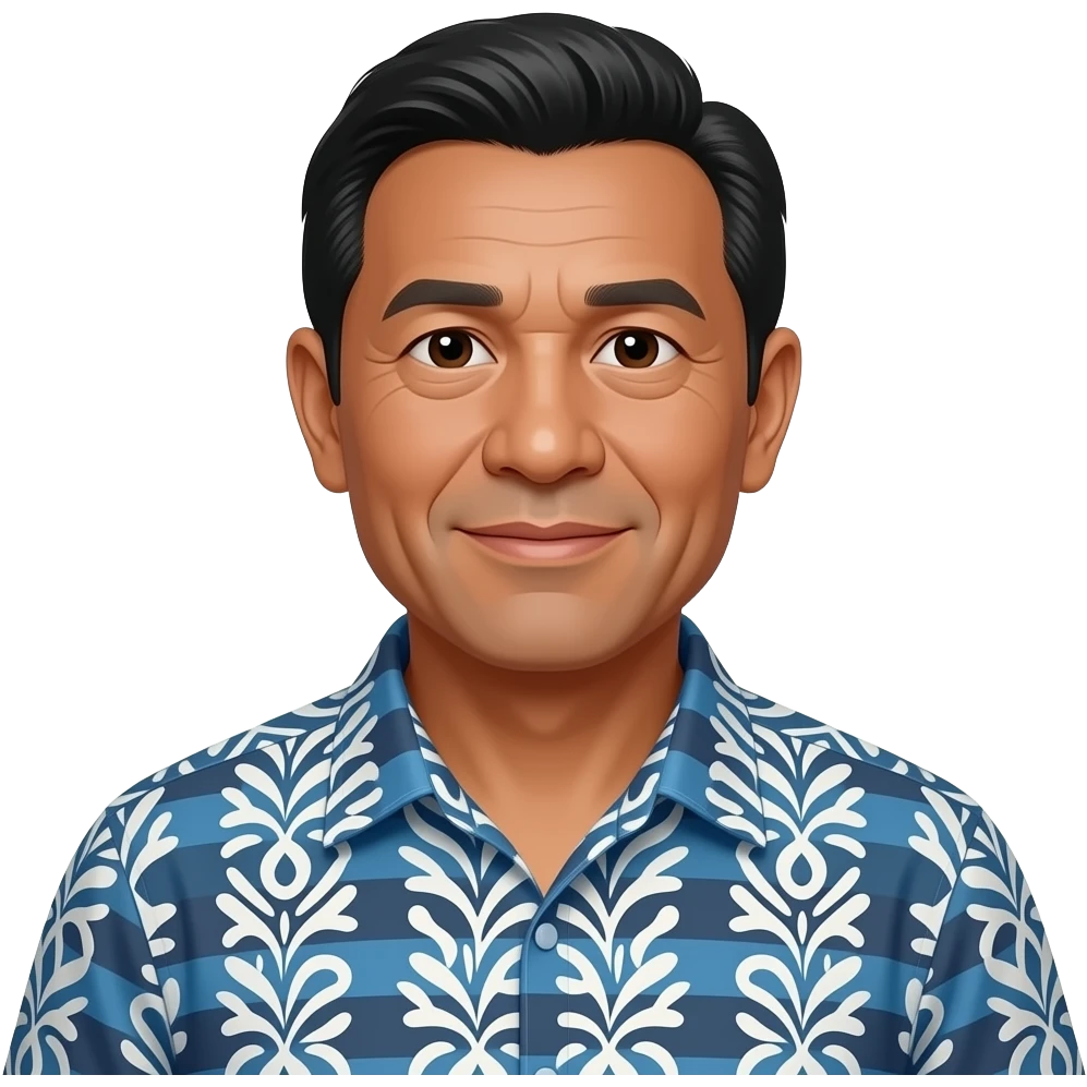 Picture of a 60 year old Pacific Islander man emoji