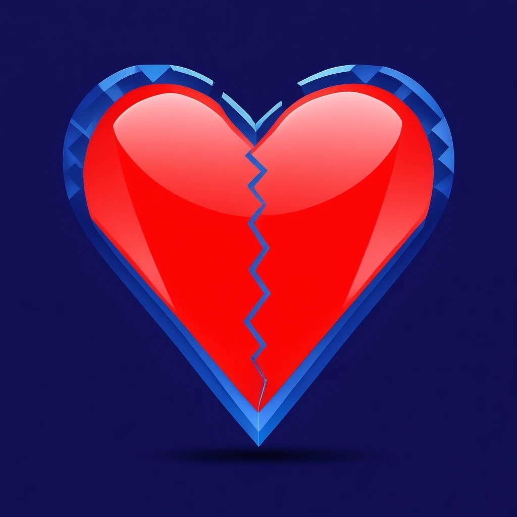 heart with a shattered glass look emoji