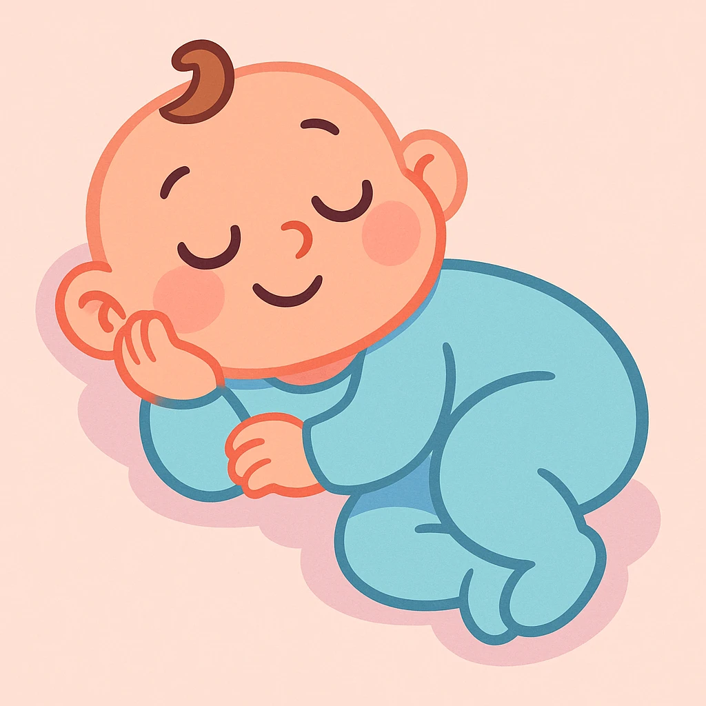 a baby peacefully sleeping, soft pastel colors, gentle lighting, simple background emoji