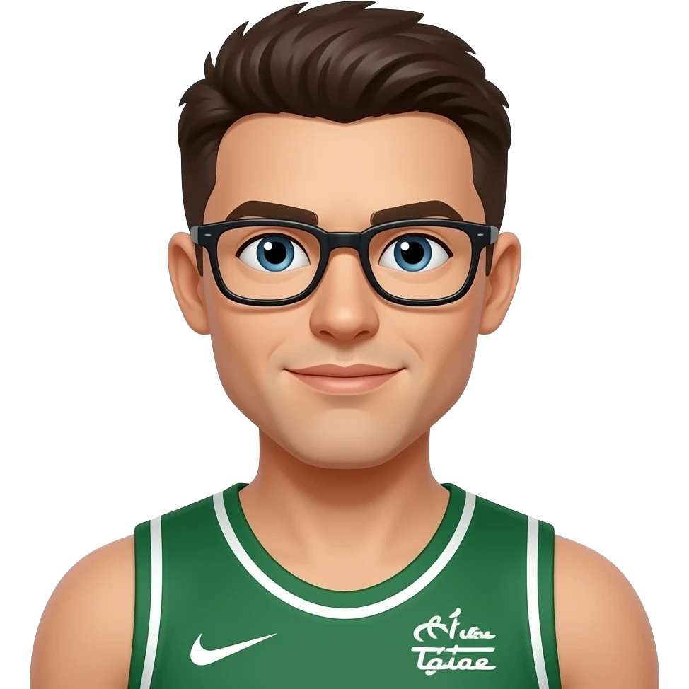 male Athlete in green jersey With Glass emoji