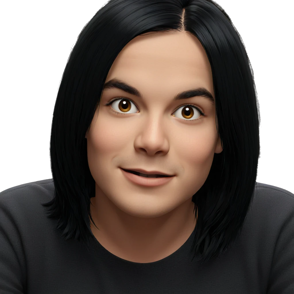 smiling girl with black hair emoji