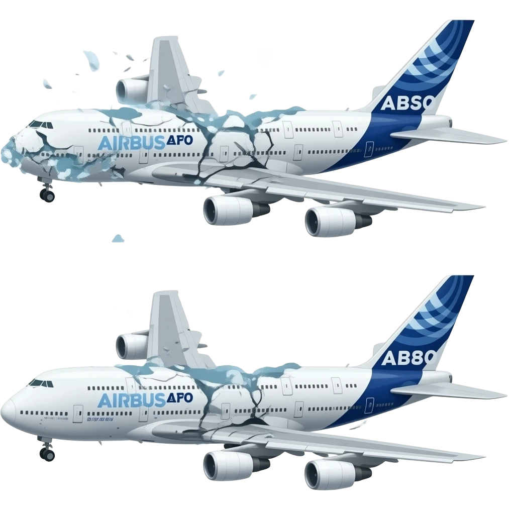 Crashed Boeing 747 and Airbus a380 emoji