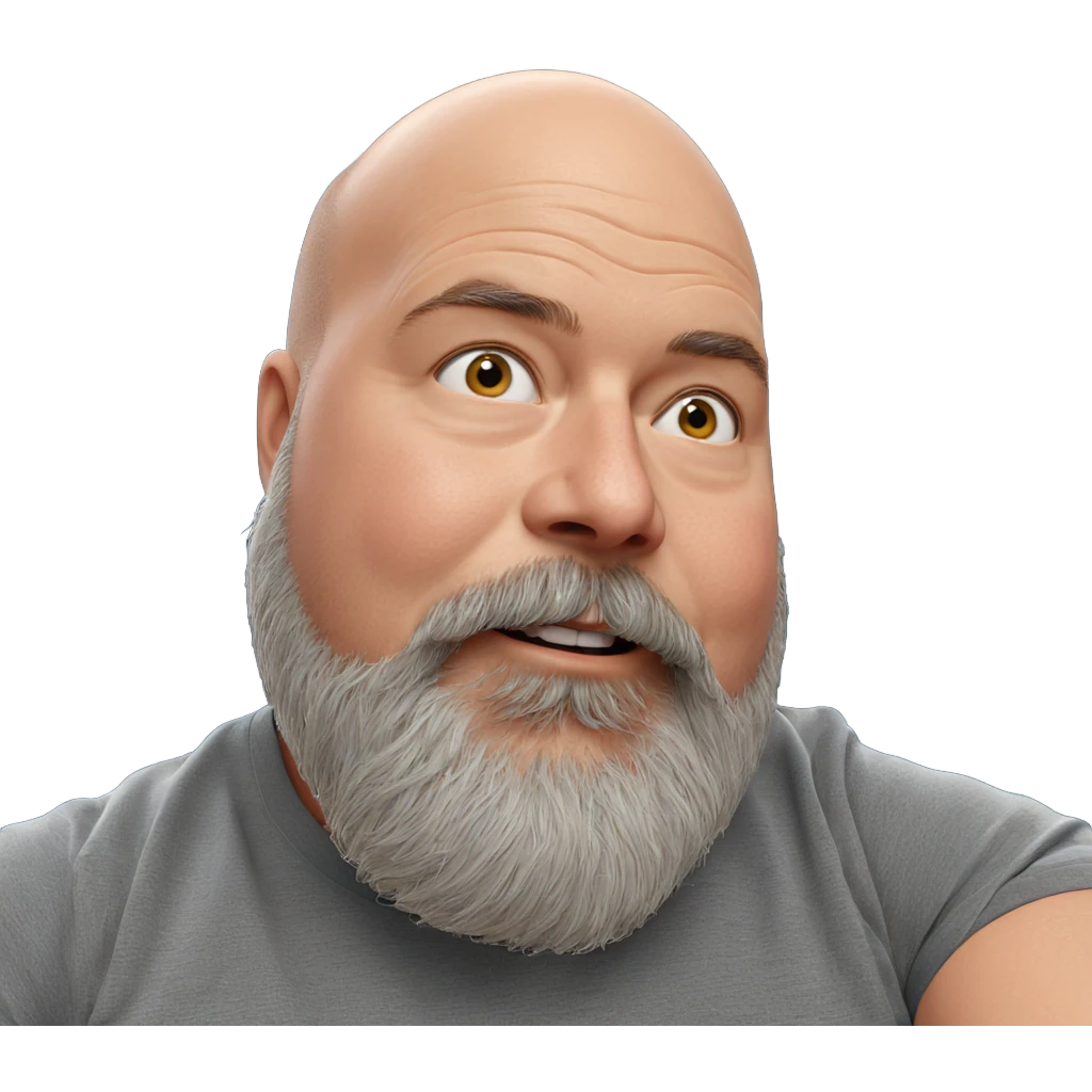 bald man with beard portrait emoji