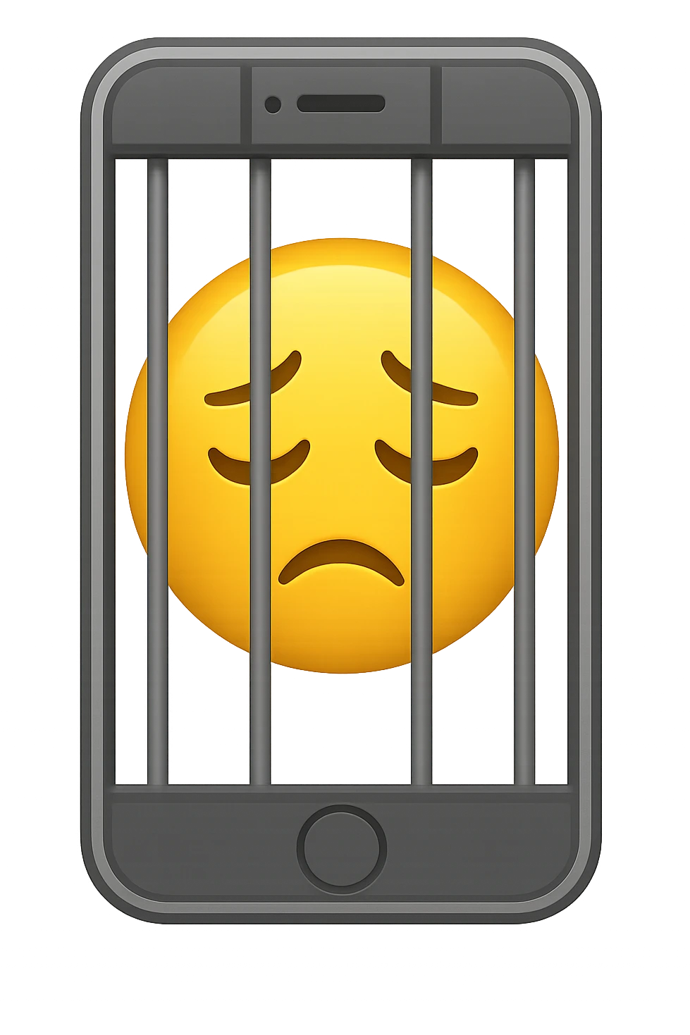 Disturbi alimentari visti come una gabbia stile emoji iphone. emoji