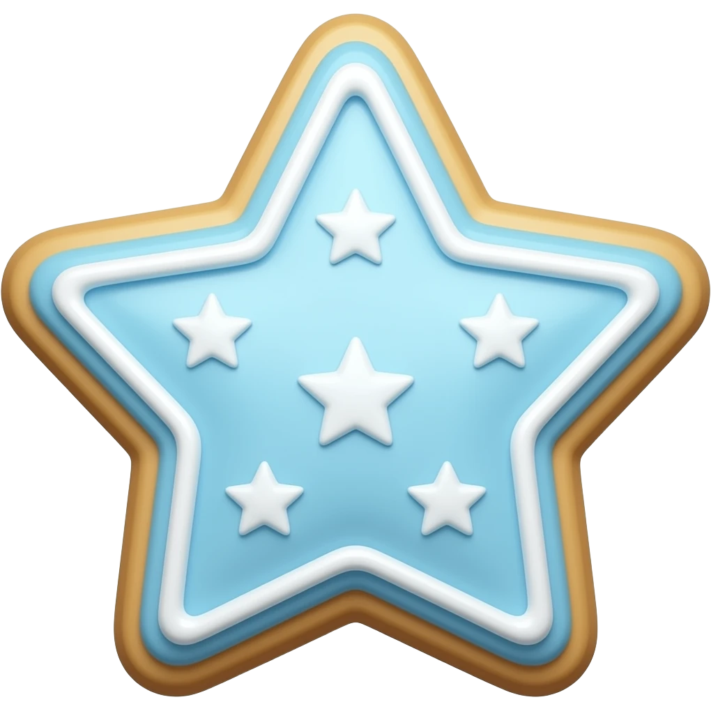Light blue starry cookie emoji