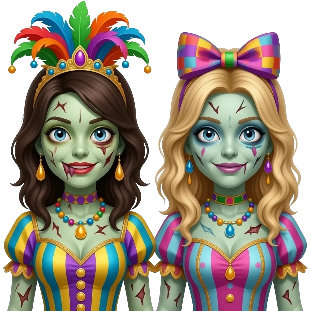 Zombie women in carnival clothes emoji