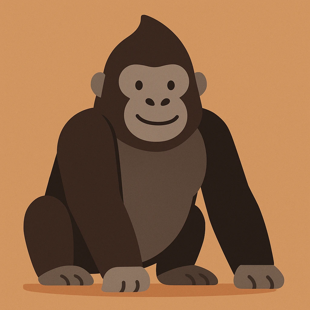 Flat design style gorilla emoji