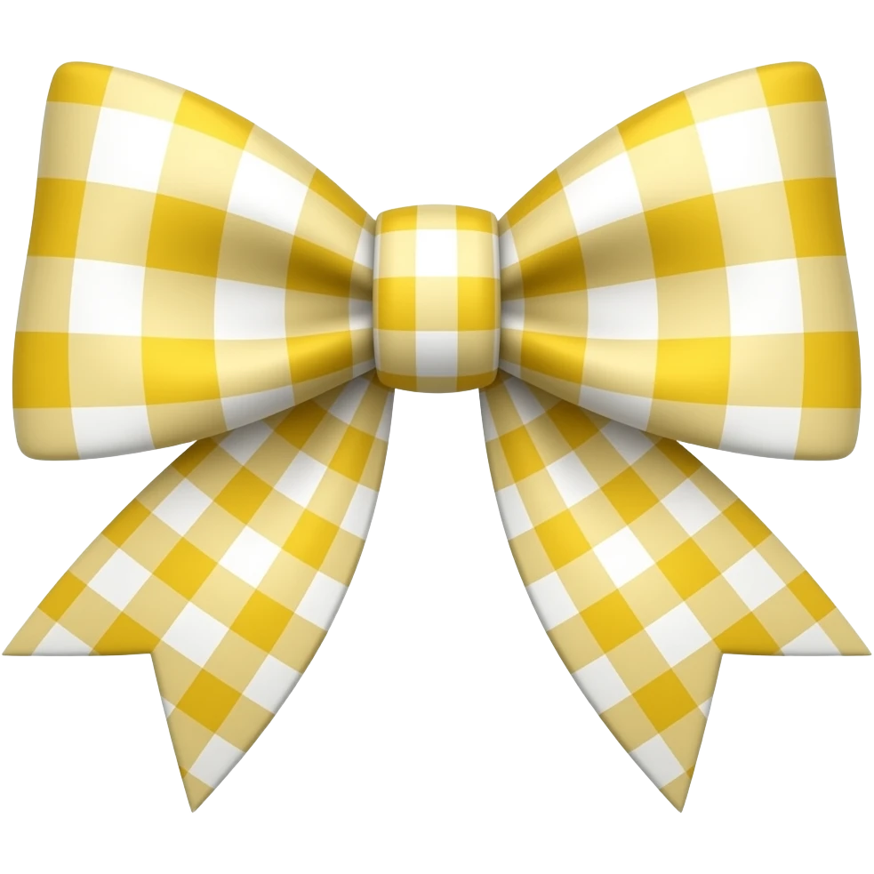 WELLOW AND WHITE CHECKERED BOW emoji