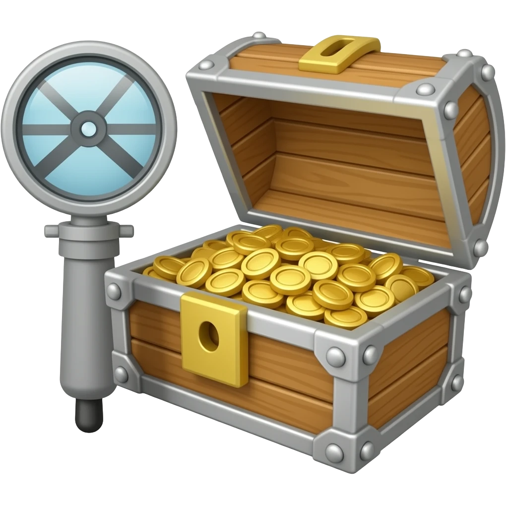 treasure Metal detector with a round scanner emoji