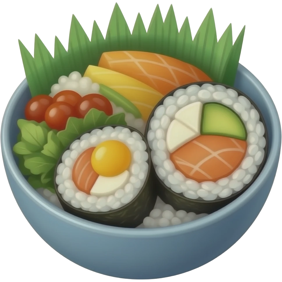 Deconstructed "Sushi" Bowl crab meat emoji
